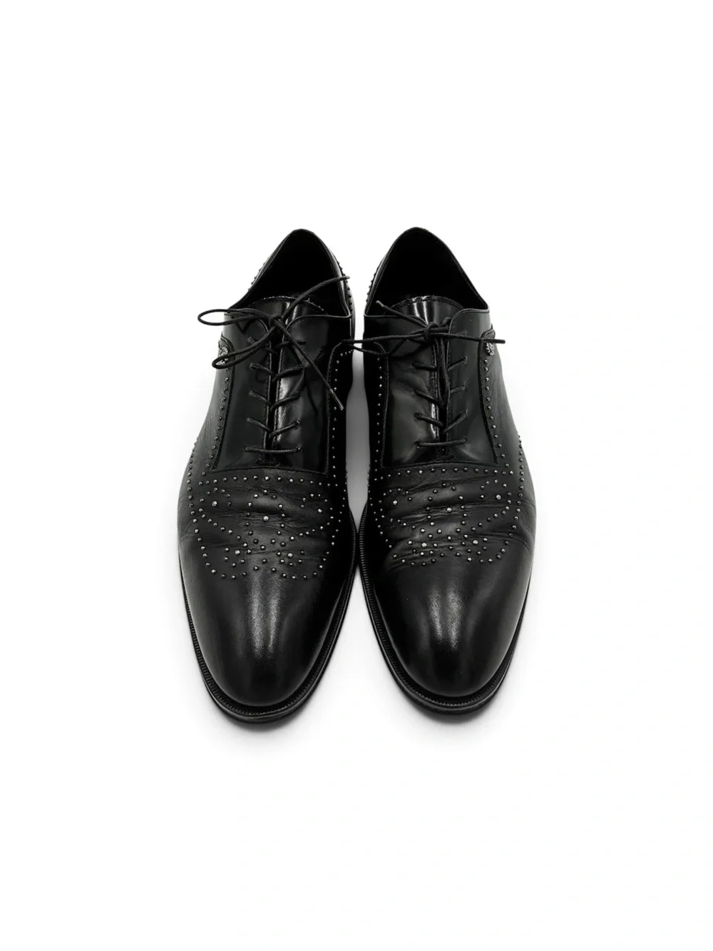 Roberto Cavalli Men's Studded Leather Wingtip Oxfords Black - Size 43.5 / 10.5